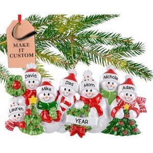 Personalized Family of 7 Ornament 2025 | Free 24h Customization | Laser Engraved